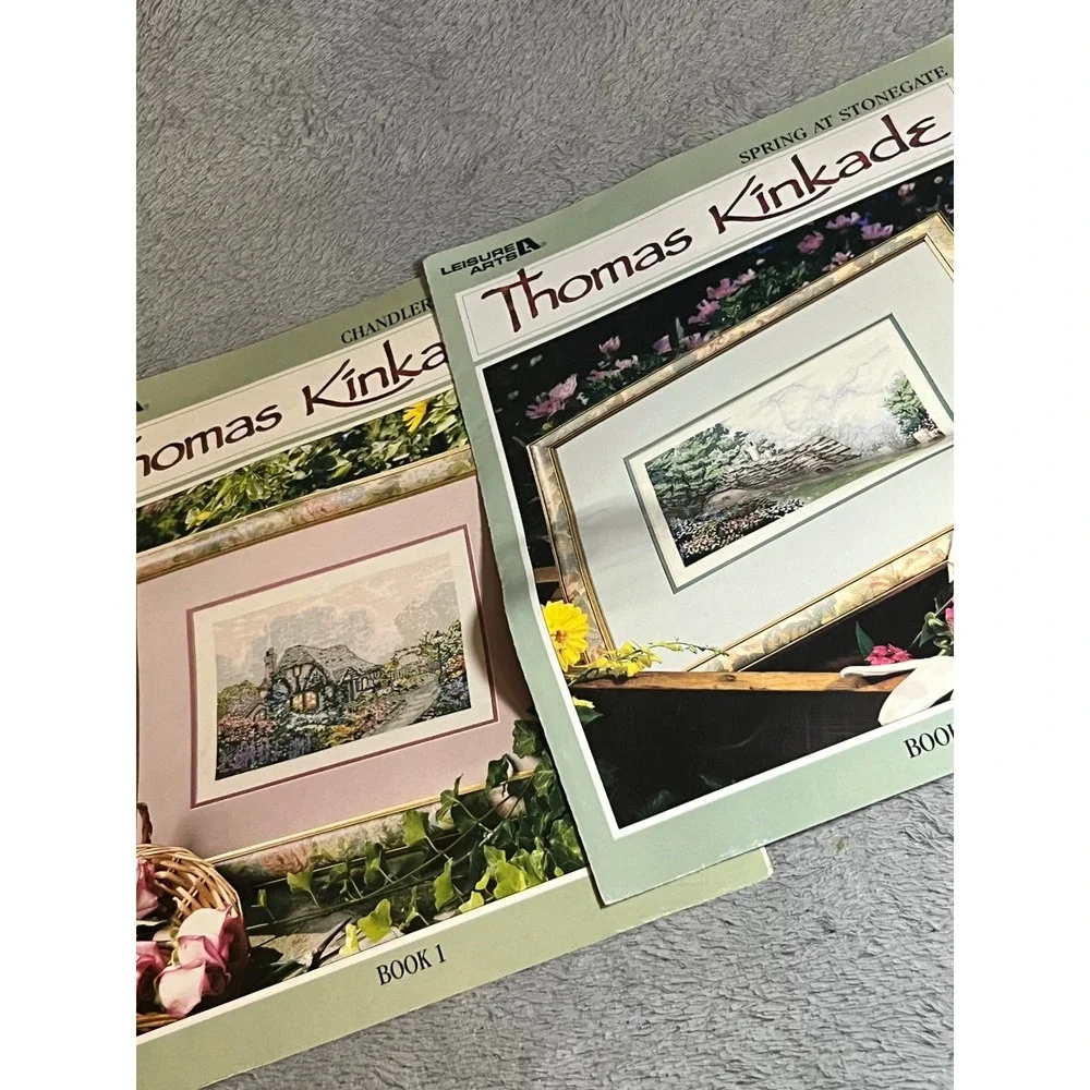 Thomas Kinkade Cross Stitch Pattern Booklets Lot 2 Chandler's Cottage Stonegate